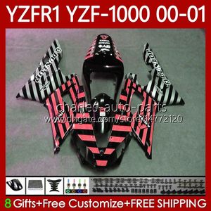 OEM Body Kit для Yamaha YZF-1000 YZF-R1 YZF 1000 CC R 1 2000 2001 2002 2003 Кузов 83Но.142 YZF R1 RED Silvery 1000CC 00-03 YZF1000 YZFR1 00 01 02 03 Мотоцикл