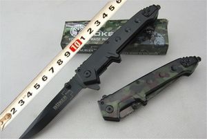 Boker A248 быстрый открытый складной нож 440C Blade Camo / черная стальная ручка со стеклянным выключателем для выживания на открытом воздухе.
