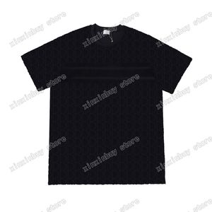 22ss Kadın Tasarımcılar T-Shirt tee Havlu kumaş Jakarlı harfler kısa kollu Erkek Ekip Boyun paris Streetwear beyaz siyah xinxinbuy S-XL