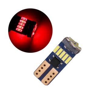 50 шт. / Лот красный T10 W5W клин 4014 15SMD Canbus ошибка бесплатные светодиодные лампы для автомобильных ламп клиренс купольные двери чтение номерных знаков