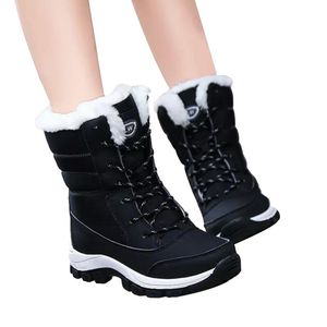 Kadın Bot Kar Kış Kış Siyah Kırmızı Kadın Boot Ayakkabı Sıcak Noel Eğitmenleri Tutun Spor Saborçular Boyut 3542 J6IW