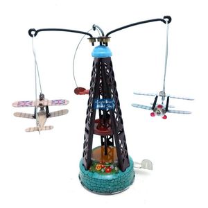EMT FT2 Tinplate Retro Западная игровая площадка спиннинг самолет, игрушка заводной работы, ностальгический орнамент, ребенок взрослый Рождественский подарок, собирать, автор