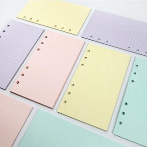 2021 5 Colors Product A6 Loose Leaf Solid Color Notebook Refill Spiral Binder Index Page Daily Planner Line Grid Blank Agenda Office