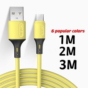 Высокоскоростной 2А кабель быстрого зарядного устройства Micro USB типа C Зарядные кабели 1 м 2 м 3 м для телефона Moblie