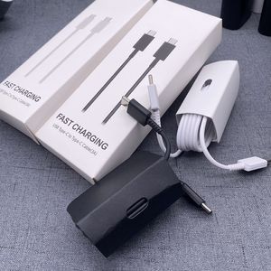 3A USB-C Kabloları C Tip C Tip C Kablosu 25 W 45 W Şarj PD 3.0 Hızlı Şarj Için Not 10 20 S21 Ambalaj Kutusu OEM Kalitesi ile