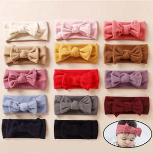 Sevimli Moda Faux Kaşmir Bebek Kafa Katı Renk Sıcak Ilmek Türban Headwraps Batı Tarzı Kızlar Elastik Saç Bantları