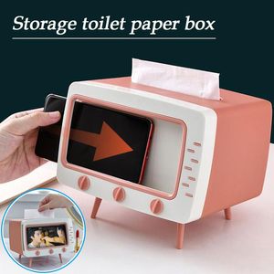 Tissue Boxes & Napkins Facial Box Holder With Phone Mount Cute Versatile Cover For Home Office