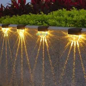Güneş LED Lamba Açık 7 Renkler Değiştirilebilir Su Geçirmez Duvar Işık Çit Merdiven Işıkları için Bahçe Peyzaj Adım Güverte Balkon