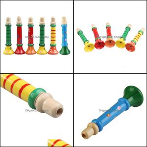 Барабаны перкуссионные инструменты новинка Gag Toys Giftscolorf Wooden et Buglet Hooter Bugle Kids Musical Instrument Образовательная игрушка для Childr