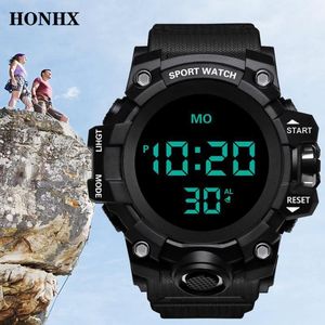 Kol saatleri Honhx 2021 En İyi Marka Erkek Kadın Dijital LED Saat Tarihi Sport Erkek Dış Mava Su Geçirmez Elektronik Reloj Hombre FN70