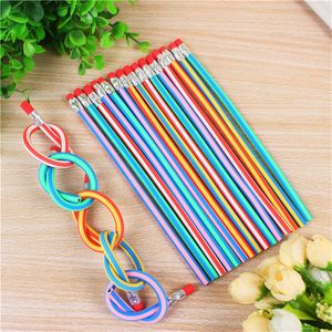 Wholesale Creative Plastic Pencil Flexible Foldable Soft Pencils With Eraser for Children Gift School Office Cute Writing Stationery