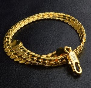 18 K Altın 5mm Yılan Kemik BraceletsChain Kolye Moda Zincirleri Erkekler Kadınlar Takı Kolye DIY Aksesuarları 8 inç 9 inç 20 22 24 26 28 30 inç