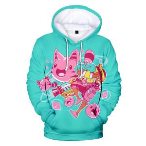 Erkek Hoodies Tişörtü Oyunu Slime Rancher 3D Hoodie Anime Erkek / Kız Spor Çocuk Kazak Streetwear Kadınlar / Erkekler Harajuku Giysileri