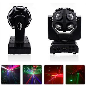 LED RGBW 4IN1 Lazer Işını Strobe Hareket Kafa Işık Sahne Lazerler Projektör DJ Disko Topu Balo Noel Partisi Bar Kulübü Kapalı