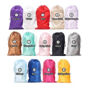 Toptan Kadınlar Virigin Saç Uzantıları Demetleri Saten Ipek Saklama Çantaları Peruk Paketleme Çanta Hediye Paketleme Alışveriş Çantaları H1231