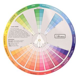 Professional Paper Card Design Color Mixing Wheel Ink Chart Guidance Round Central Circle Rotates Tattoo Nail Pigment