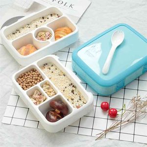 Tuuth Microwave Lunk Box Портативный Многократные Сетки Bento Box Для Школьной Студент Детей Детская Посуда Пищевой Хранение Контейнер 210818
