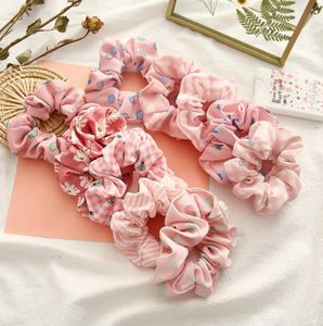 Colorful Dot Striped Hair Scrunchies for Girls and Women - 9 Elastic Hair Ties Ropes Headband Ponytail Holder Hair Accessories