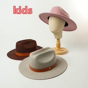01911-HH9003B Çocuklar Yeni Yaz Yün Kemeri 55cm Kafa Boyutu Fedoras Cap Children Leisure Panama Hat C0309013093