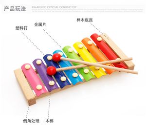Fabrika Doğrudan Satış El Knock Qin Çocuk Ahşap Sekiz Ton Vurmalı Enstrüman Oyuncak