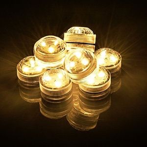 10 adet / grup 3SMDS Uzaktan Kumandalı Dalgıç LED Tealight Mum Lamba Su Geçirmez Düğün / Noel / Sevgililer Masa Dekor-Sıcak Beyaz Y200109