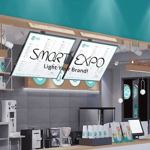 Restoran Kapalı LED Menü Reklam Ekran Işık Kutuları H60 * W80cm Tepegöz Alüminyum Çerçeve Poster Kurulu