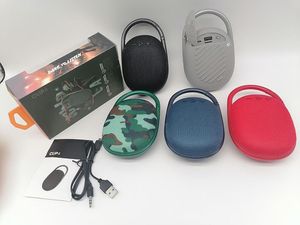 JHLClip4 Mini Kablosuz Bluetooth Hoparlör Taşınabilir Açık Spor Ses Hediye Perakende Kutusu Ile Çift Boynuz Hoparlörler 5 Renkler