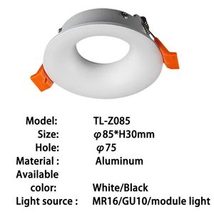 Lamba Kapakları Tonları LED Tavan Spot Downlight Fikstürü Gömme Ayarlanabilir Çerçeve MR16 GU10 Ampul Tutucu