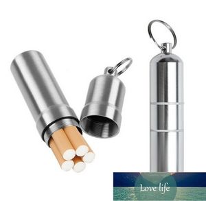 Waterproof Cigarete Case Silver Aluminum Alloy Cigarette Box Pill Toothpick Capsule Holder with Keychain Mens Gift Factory price expert design Quality Latest