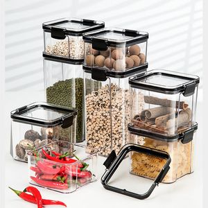 Kitchen Storage Container Plastic Airtight Box Refrigerator Multigraine Tank Transparent Snacks Noodle Sealed Can