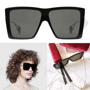 Erkekler için Tasarımcı Güneş Gözlüğü Retro Boya Metal Tapınaklar Çift G Büyük Logo Kare Gözlük 0434s Tam Çerçeve Moda Kadın Sunglassesses Rastgele Kutu