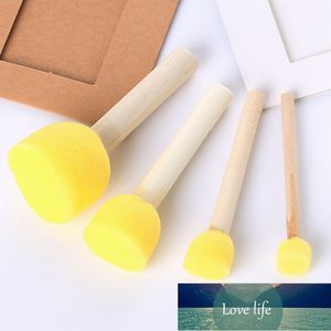 4Pcs Kid Sponge Paint Brush Original Wooden Handle Drawing Brush Painting Graffiti Doodle Tool Early Toy DIY Kit Art Accessory Factory price expert design Quality