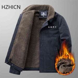 Kış erkek ceket kaşmir rahat pamuk polar bombacı ceket yüksek kalite moda sıcak palto marka artı kadife giyim 210923