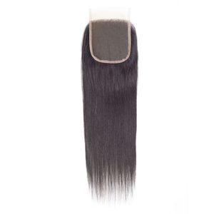 Оптовая продажа, верхняя застежка, бразильские пучки девственных волос с застежками, прямые натуральные черные 4x4 кружевные застежки, 18 дюймов, 20 дюймов