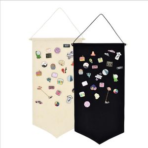 Pin Wall Display Pennant Badge Hanging Storage Banner Pins Buttons Lapels Collection Canvas Kids Room Ornament BT6730