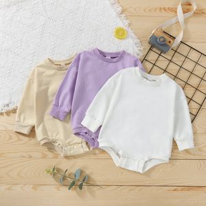 Babys Rahat Uzun Kollu Romper Sonbahar Moda Şeker Renk Pamuk Gevşek Üçgen Tulum Yürüyor Bebek Giysileri