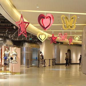 Alışveriş Merkezi Aşk 3D Süsler Pencere Arka Plan Kalp Şeklinde Süslemeleri Yaratıcı Sevgililer Günü Renkli Malzemeler Kolye Vtky2172