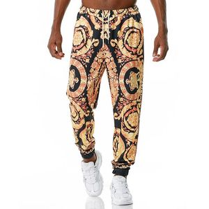 Lüks Çiçek Baskı Sweatpants Erkekler Barok Tarzı Joggers Pantolon Spor Pantolon Harajuku Hip Hop Streetwear Jogging Erkek