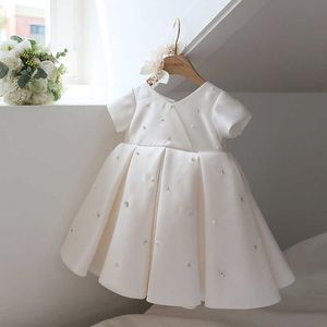 2021 Yenidoğan Elbise Vaftiz Balo Beyaz İlk Doğum Günü Elbise Bebek Kız Prenses Elbise Parti ve Gelinlik Örgün Q0716
