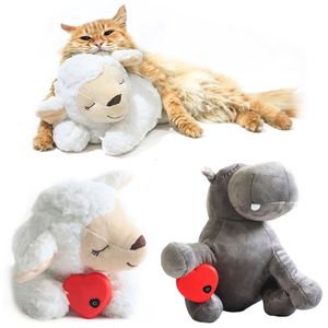 Cute Animal Shape Heartbeat Puppy Behavioral Training Toy Plush Pet Comfortable Snuggle Anxiety Relief Sleep Aid Doll Durable Do 210312