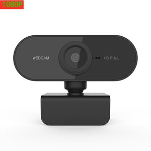 HD 1920 * 1080p Webcam Mini Computer PC webcamera com câmeras rotativas de microfone para transmissão ao vivo Video Chamando o trabalho de conferência