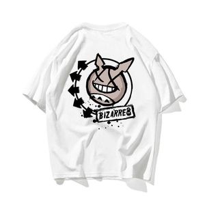 Graffiti Hip Hop Totoro Oversize Casal camiseta Homens Streetwear Harajuku Tshirt de Manga Curta Algodão Loose Hiphop T-shirt Básico 210603