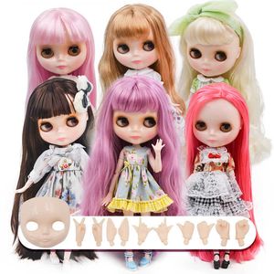 Neo Blyth Doll NBL Özelleştirilmiş Parlak Yüz, 1/6 BJD Topu Eklemli Bebek OB24 Doll Blyth Kız, Oyuncaklar Çocuklar için NBL11 Q0910