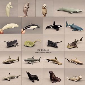 DIY Miniature Sea Life Figurines, Ocean World Model Animals, Jaws Sperm Whale Shark Dolphin Manta Rays, Plastic Model Toys for Kids