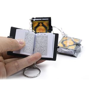 Moda Mini Ark Kuran Kitap Gerçek Kağıt Arapça Okuyabilir Kur'an Anahtarlık Müslüman Takı Dekorasyon Hediye Anahtar Kolye 4.0 * 3.5 * 1.5 cm