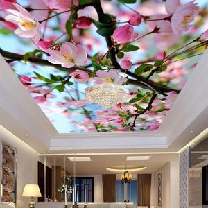 Duvar Kağıtları Özel PO 3D Güzel Çiçekler HD Duvar Tavanı Kendi Yapışkan Oturma Odası Tema El Ev Dekoru Su Geçirmez