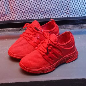 Hafif Çocuk Ayakkabı Çocuk Sneakers Çocuk Sneakers Bahar Erkek Spor Koşu Ayakkabıları Bebek Kız Siyah Kırmızı Mesh Ayakkabı 210303