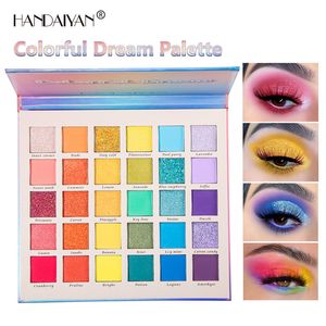 HANDAIYAN Paleta de Sombras Glitter 30 Cores Sonho Colorido Sonho Pigmentado Shimmer Pó Fosco Luminoso Conjunto de Maquiagem para Olhos