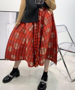 Etekler 2021 Bahar Miyake Pileli Etek Plus Boyutu Vintage A-Line Çizgili Kore tarzı estetik kıyafetler Kadınlar için