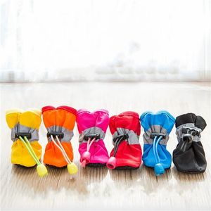 4pcs set Footwear Thick Dog Socks Waterproof Anti-slip Winter Warm Rain Boots Puppy Sneakers Protective Pet Shoes Pet Supplies